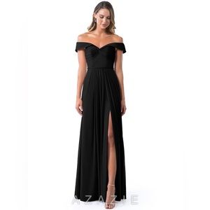 Azazie Black Off-Shoulder Wedding Dress